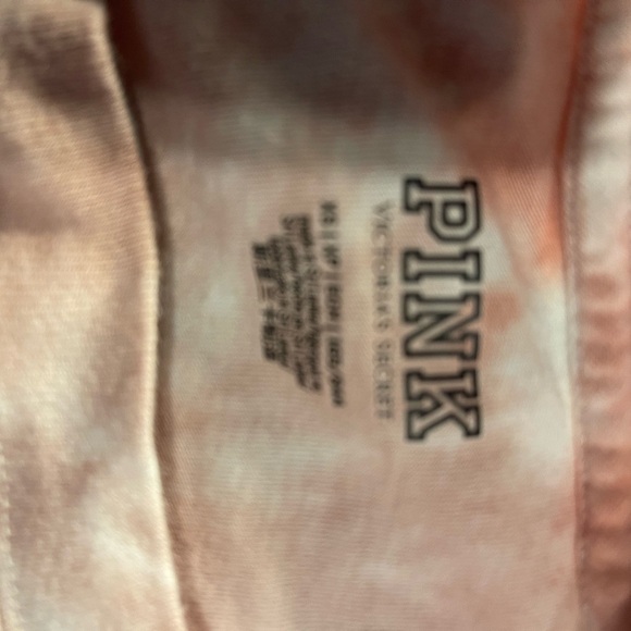 PINK Victoria's Secret Tie-Dye Crop Top - Pink and White - Picture 4 of 5
